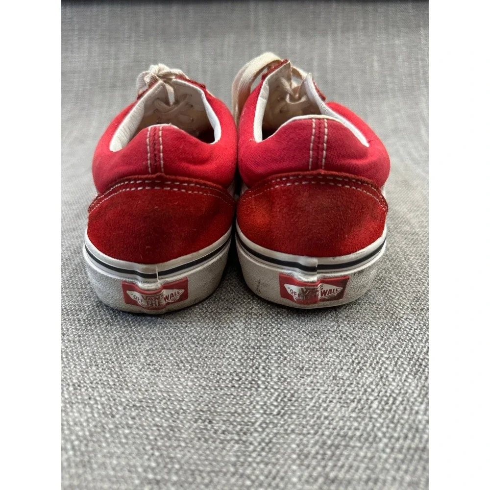 Vans Old Skool Unisex M7.5/W9‎ Skateboarding Shoes Red Suede Athletic Sneakers
